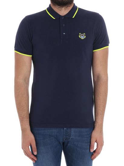 ケンゾー ブルーKフィットタイガーポロシャツ 5PO001 4BA 78