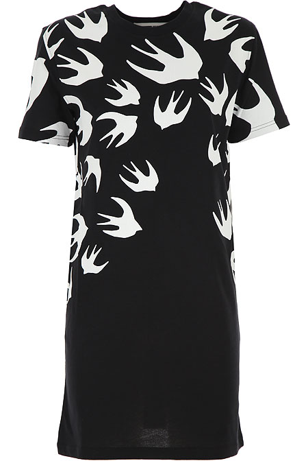 アレキサンダー マックイーン レディース ツバメ柄のマキシブラックドレス 395772 LT71 1000