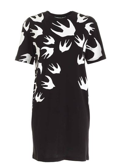 アレキサンダー マックイーン レディースホワイトツバメプリントドレス 492158 LT71 1000