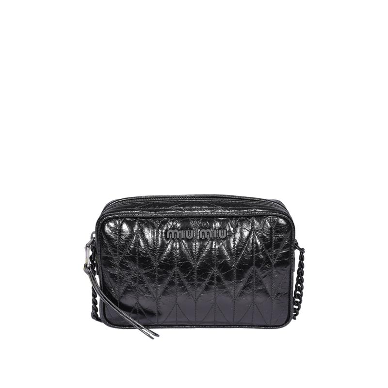 ミュウミュウマテラッセレザーショルダーバッグ 5BH118 2D6C NERO