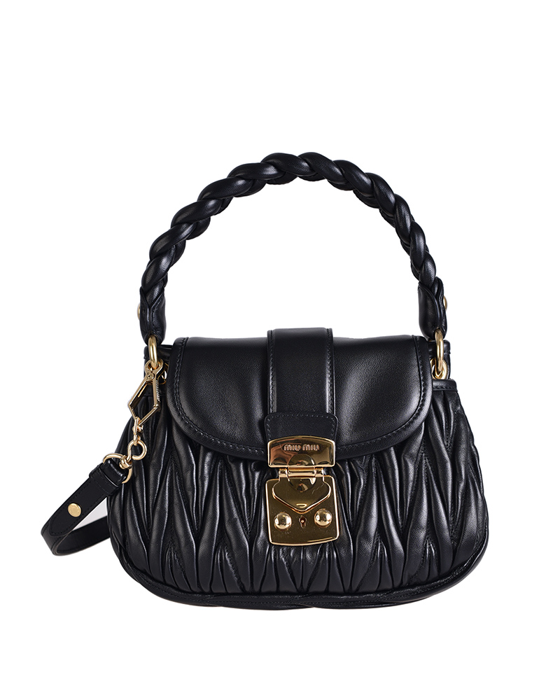 ミュウミュウ レディース マテラッセ コファー ハンドバッグ 5BH188 N88 F0002