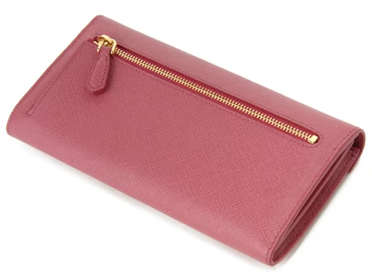 Image 2 of PRADA long wallet 1MH037 2E3K PEONIA Saffiano letter with pass case