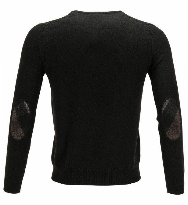 Image 2 of バーバリー メンズ チェック エルボーパッチが付いたセーター3903926 00100 BLACK