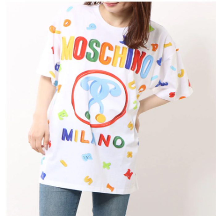 MOSCHINO LADIES T-SHIRT モスキーノ レディース T シャツ A0702 0540 1001
