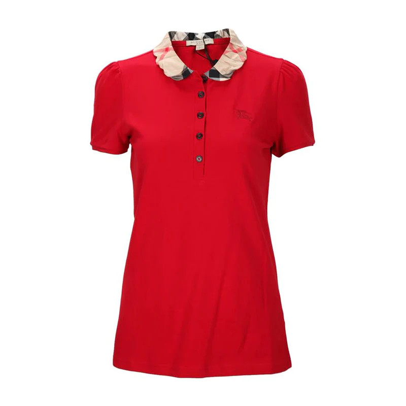 Image 1 of BURBERRY LADIES POLO バーバリー レディース ポロシャツ 3866596 60800 MILIT-RED