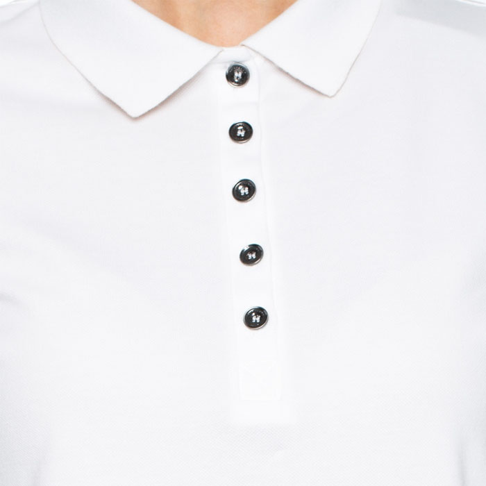 Image 2 of BURBERRY LADIES POLO バーバリー レディース ポロシャツ 4001660 10000 WHITE