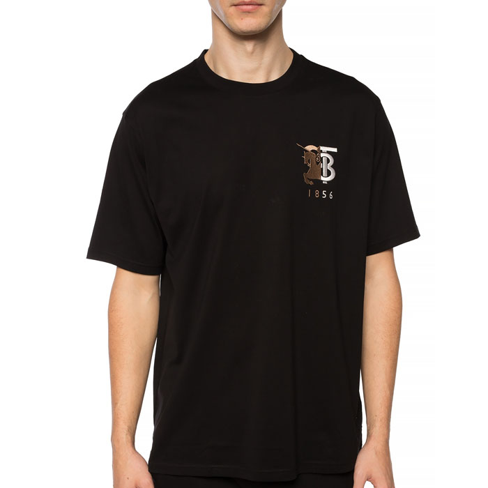 Image 2 of BURBERRY MEN T-SHIRT バーバリー メンズ Tシャツ 8023785 A1189 BLACK