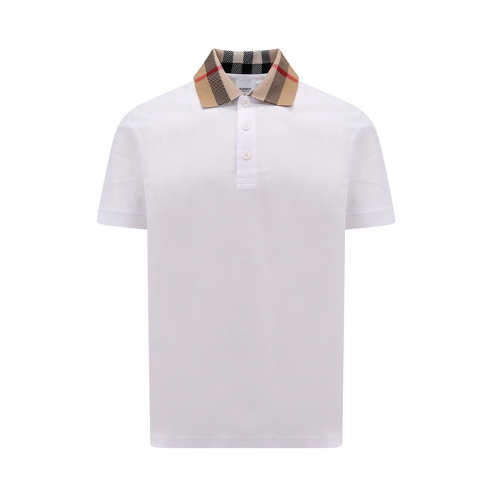 Image 1 of BURBERRY MEN POLO SHIRT バーバリー メンズ ポロシャツ 8071621 A1464 WHITE