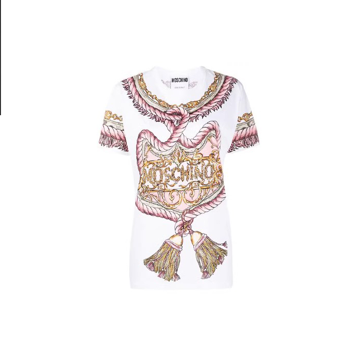 MOSCHINO LADIES T-SHIRT モスキーノ レディース T シャツ EJ0708 5540 1001