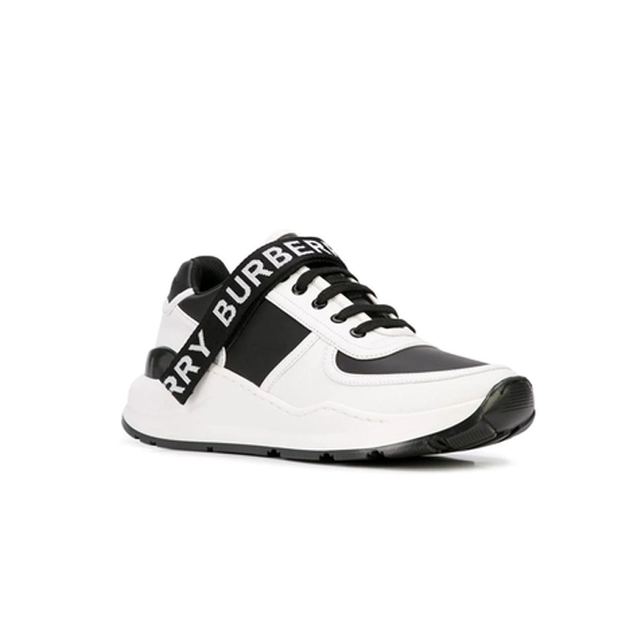 Image 3 of BURBERRY Logo Detail Leather and Nylon Sneakers 80115311