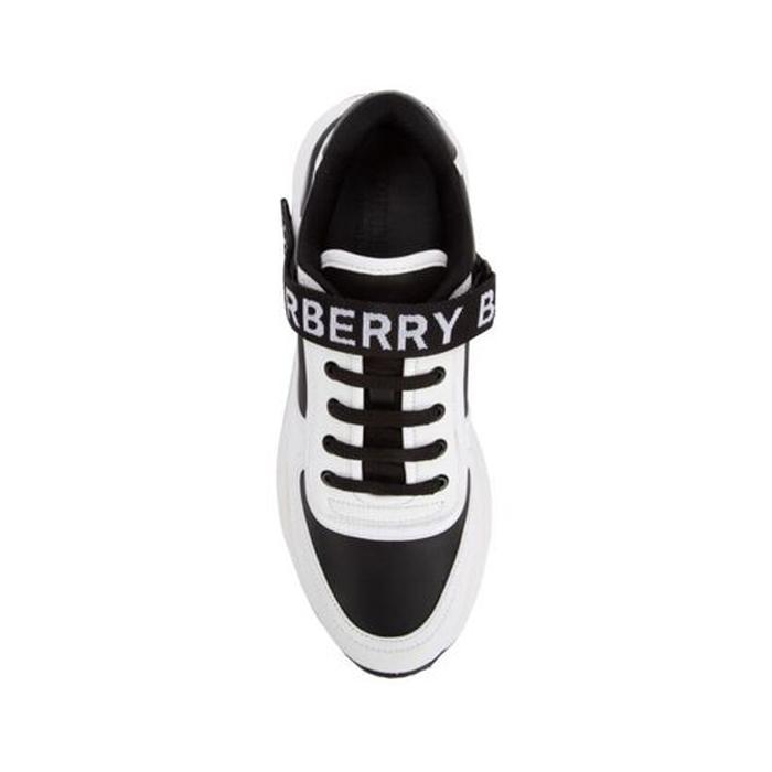 Image 3 of BURBERRY Logo Detail Leather and Nylon Sneakers 8009801