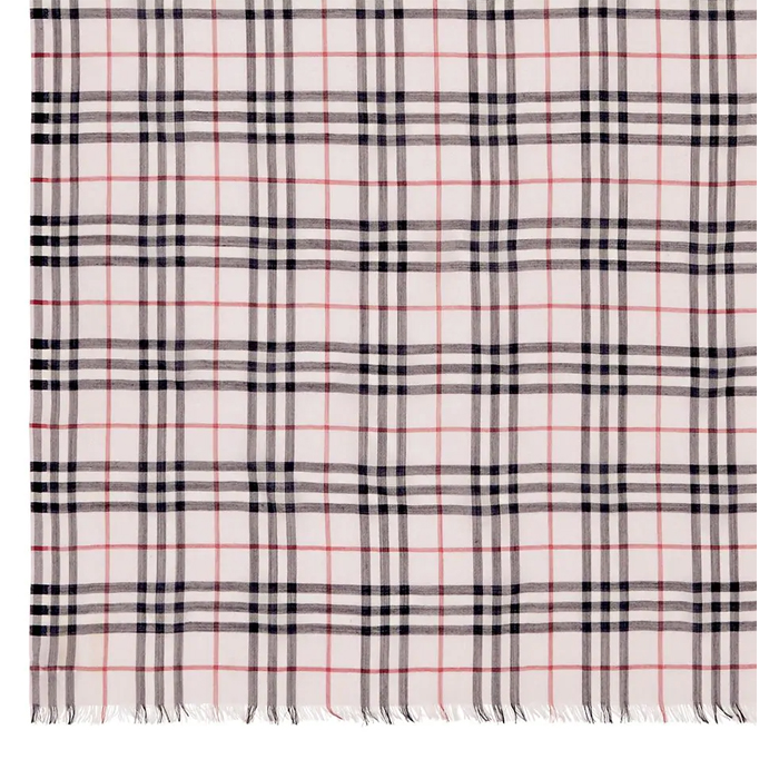 Image 4 of BURBERRY MUFFLER 8014660ALPI Icon Stripe and Vintage Check Wool Silk Scarf