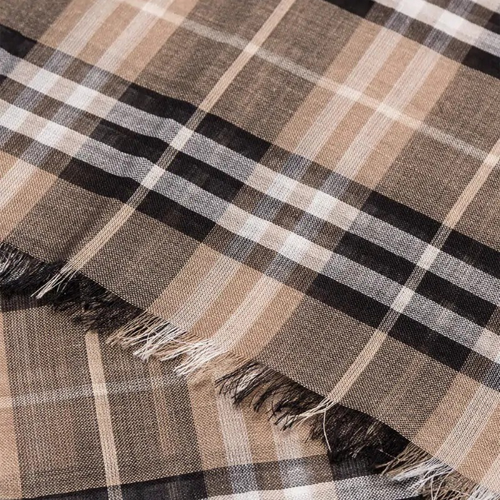 Image 5 of Burberry Beige Vintage Check Lightweight Wool Silk Scarf 8016425