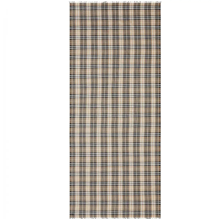 Image 3 of Burberry Beige Vintage Check Lightweight Wool Silk Scarf 8016425