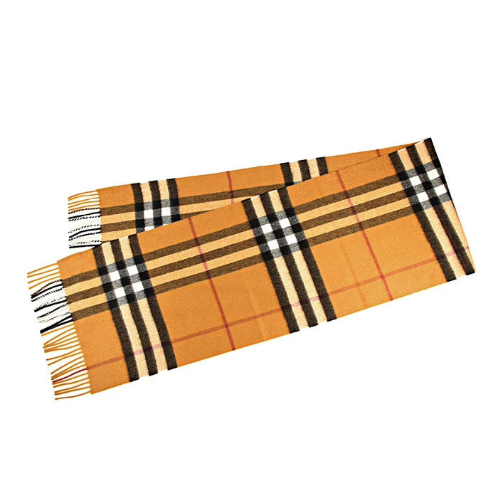 Image 3 of BURBERRY MUFFLER  CASHMERE SCARF 3994164 AMBER CHECK