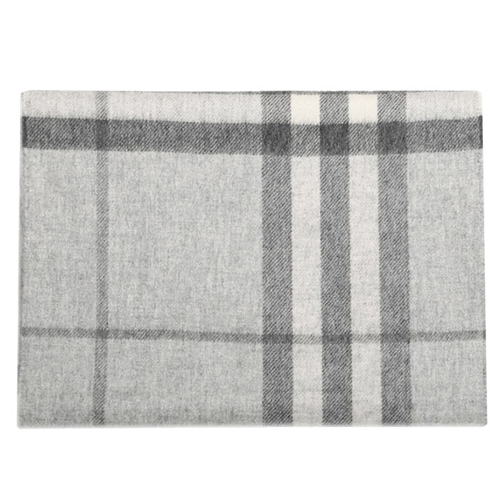 Image 5 of BURBERRY MUFFLER GIANT CHECK CASHMERE SCARF 3915472 PALE GREY MEL CHK R