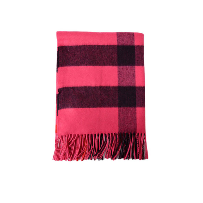 Image 3 of BURBERRY MUFFLER CASHMERE SCARF 4065426 BRIGHT ROSE Pink