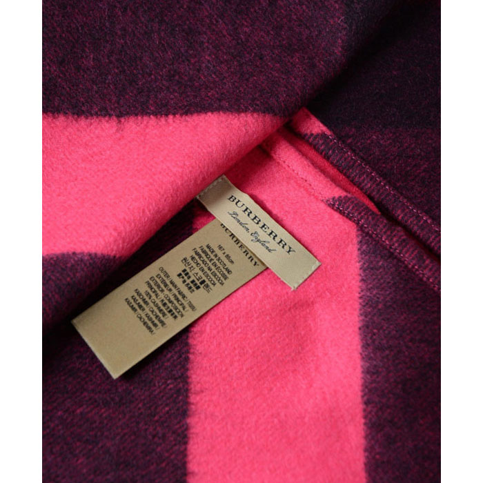 Image 5 of BURBERRY MUFFLER CASHMERE SCARF 4065426 BRIGHT ROSE Pink