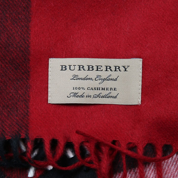 Image 5 of BURBERRY MUFFLER CASHMERE CHECK SCARF 4031043 PARADE RED CHECK