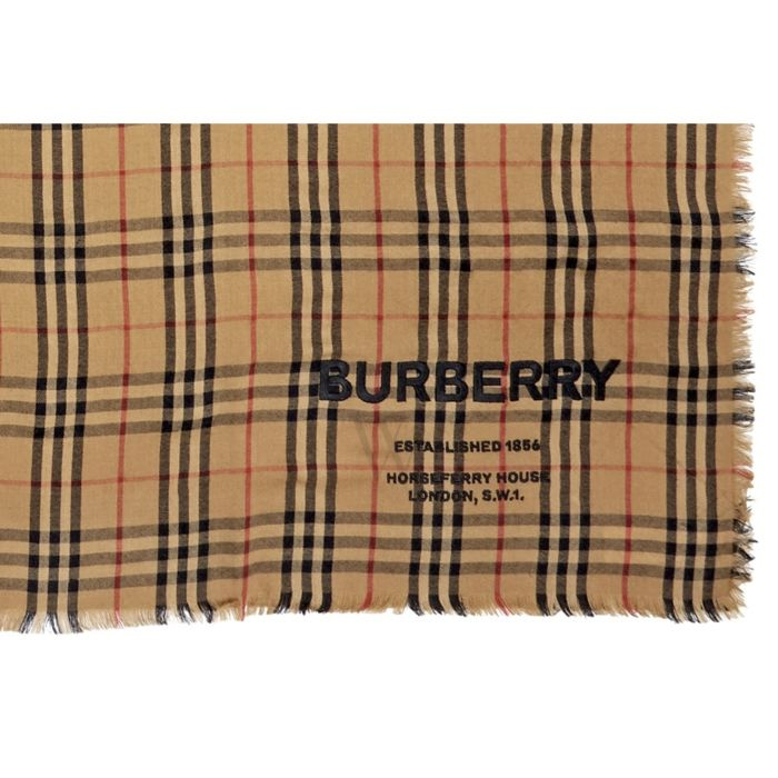 Image 3 of BURBERRY MUFFLER 8009159CAME Cashmere Women's Scarf Beige