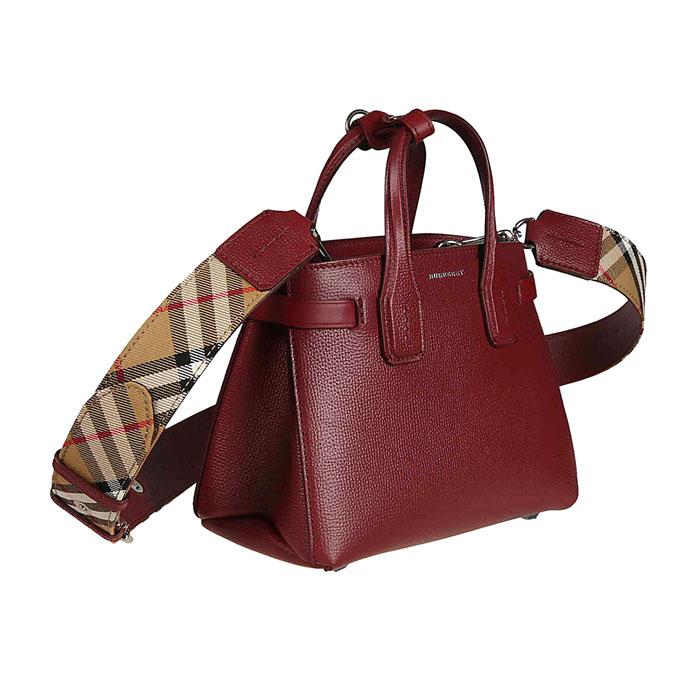 Image 4 of バーバリーバッグ 4080074 CRIMSON The Baby Banner Leather Bag