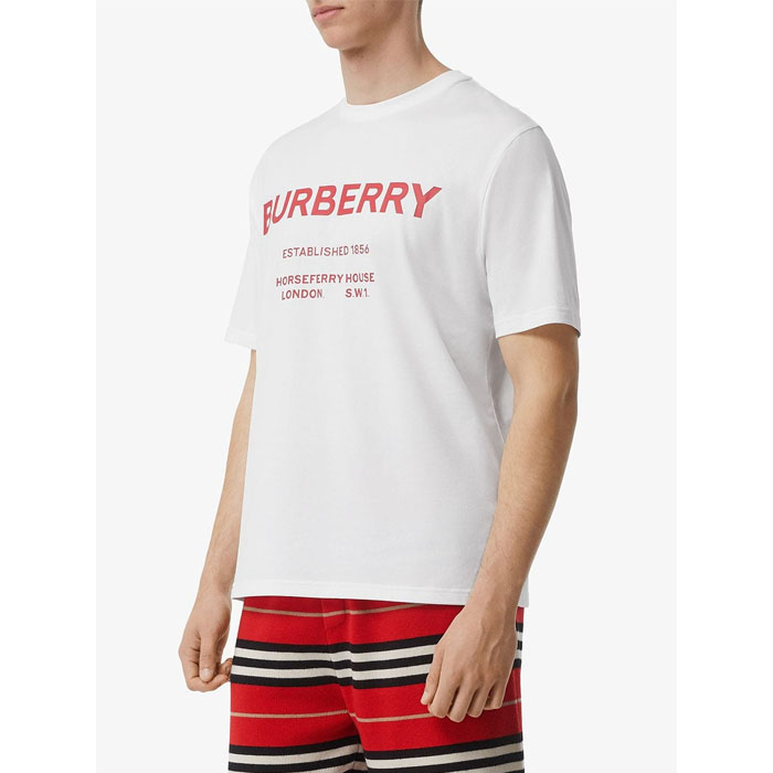 Image 3 of バーバリー メンズ Tシャツ 8017225 White Horseferry Print Cotton T-shirt 19FW