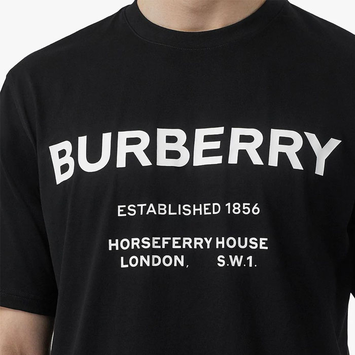 Image 5 of バーバリーメンズTシャツ 8017224 Black Horseferry Print Cotton T-shirt 19FW