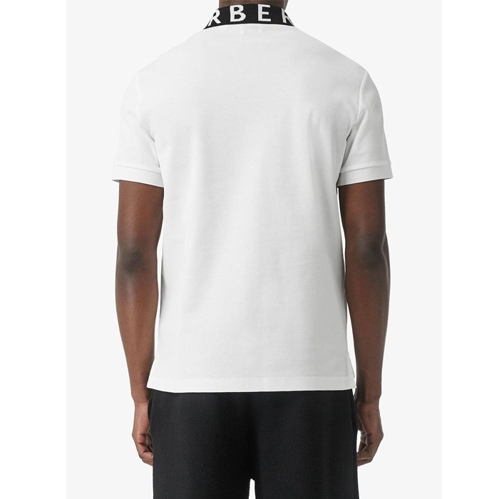 Image 4 of バーバリーメンズポロシャツ 8013502WHIT Logo Intarsia Cotton Piqué Polo Shirt