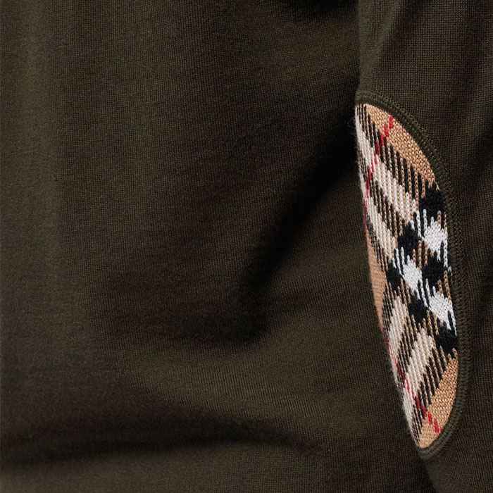 Image 5 of バーバリーレディースセーター 8007973 Dark Olive Check detail sweater 19FW