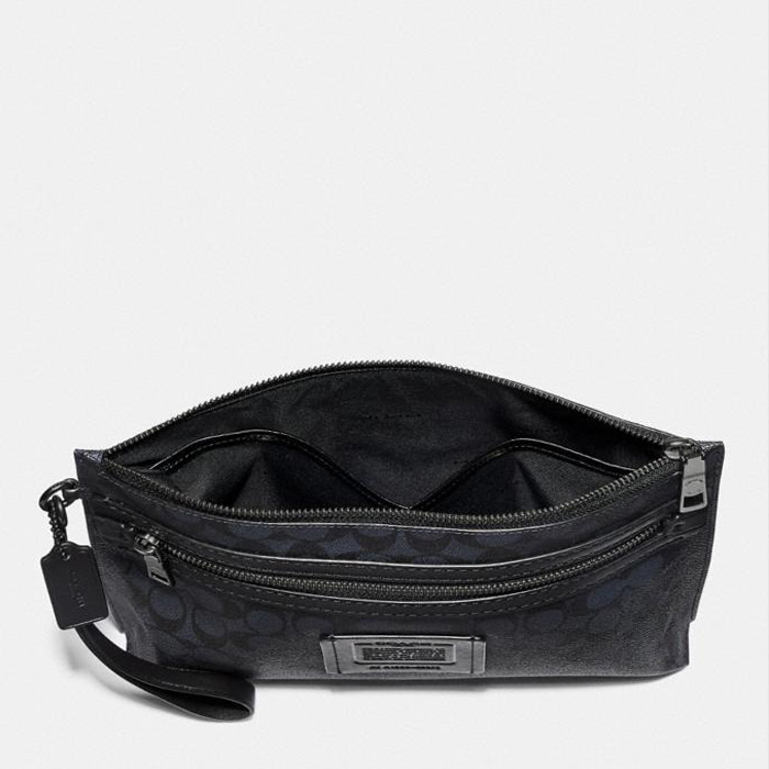 Image 3 of Coach Academy Pouch In Signature Canvas 69473 Midnight