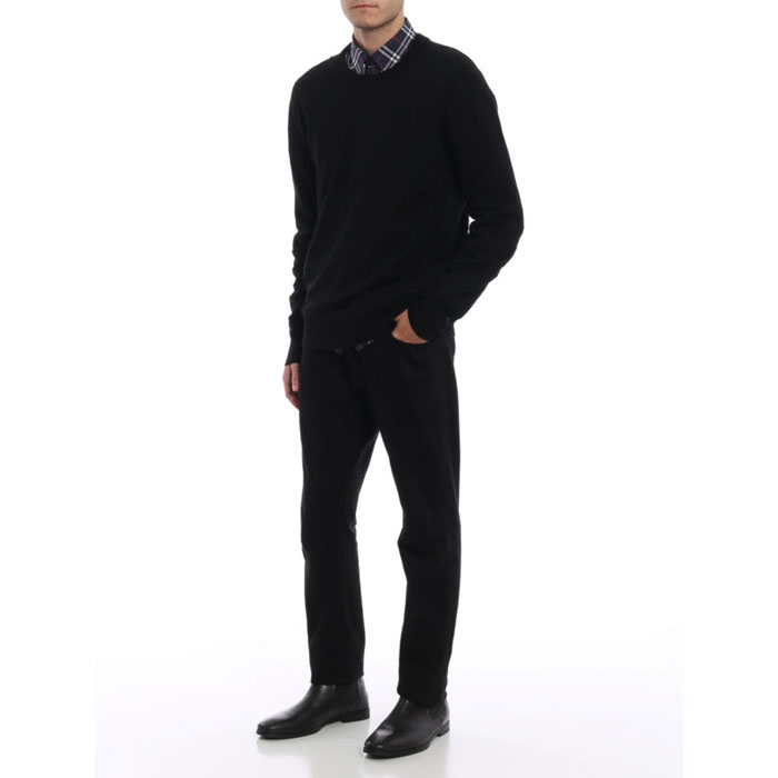 Image 3 of バーバリー メンズ セーター 4061741 Black Carter black wool sweater 19FW