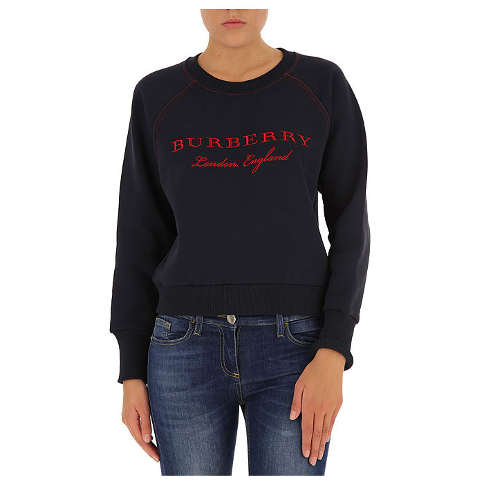 Image 3 of バーバリー レディース スウェットシャツ 4052979 NAVY Embroidered logo cotton sweatshirt 19FW