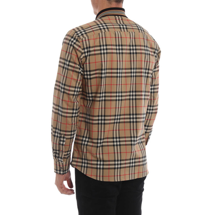 Image 4 of バーバリー メンズ シャツ 8010214ARBC Slim check cotton shirt with knit collar