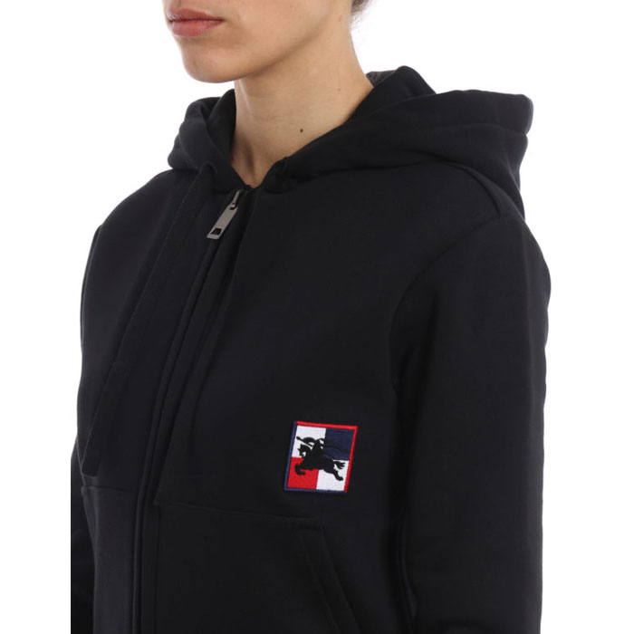 Image 5 of バーバリー レディ スポーツ ジャケット 8007899 Black Sweatshirt with embroidered label at chest