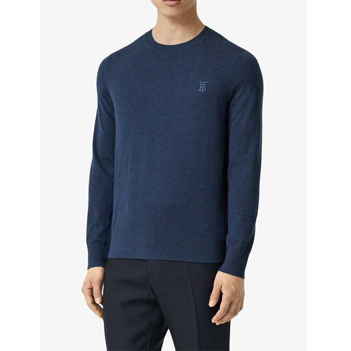 Image 3 of バーバリー メンズ セーター 8013351UNBM Blue Monogram Motif Cashmere Sweater