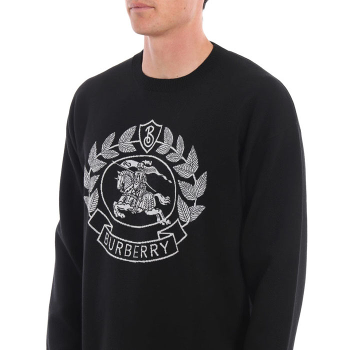 Image 5 of バーバリー メンズ セーター 8008370 Black Bilston logo knitted cotton sweater 19FW
