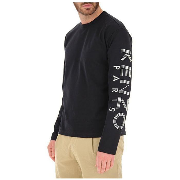 Image 3 of ケンゾー メンズロゴプリント長袖Tシャツ  5TS152 4BD 99