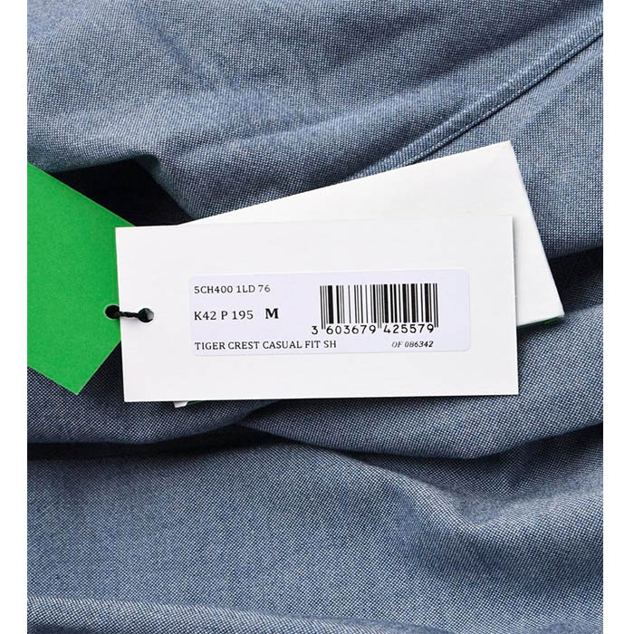 Image 5 of ケンゾー メンズ チェストタイガー刺繡 青 ボタンダウンシャツ 5CH400 1LD 76