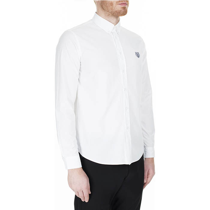 Image 4 of ケンゾー メンズ チェストタイガー刺繡 白 ボタンダウンシャツ 5CH400  1LA 01