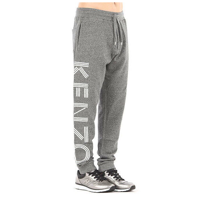 Image 3 of ケンゾー メンズ ロゴ プリント スウェットパンツ 灰色 5PA716 4MD 98