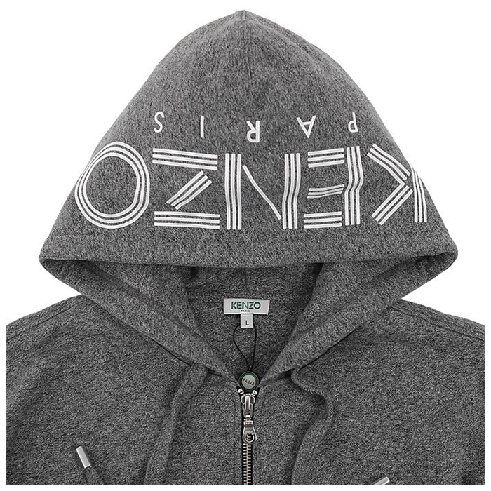 Image 5 of ケンゾーメンズ　ロゴ プリント ジップアップ パーカー スウェット 灰色 5BL722 4MD 98