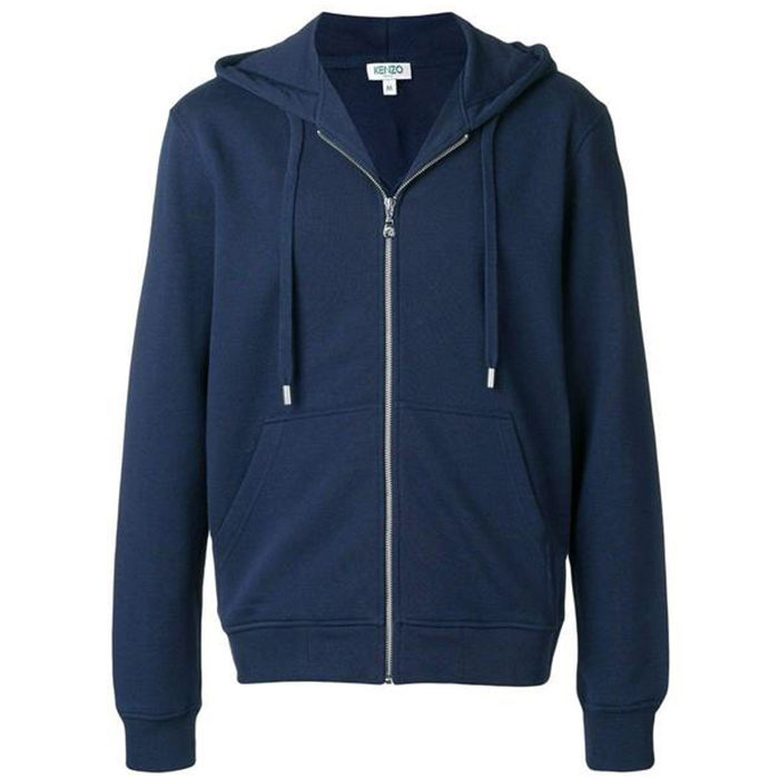 Image 6 of ケンゾー メンズ ロゴ プリント ジップアップ パーカー スウェット青 5BL722 4MD 78