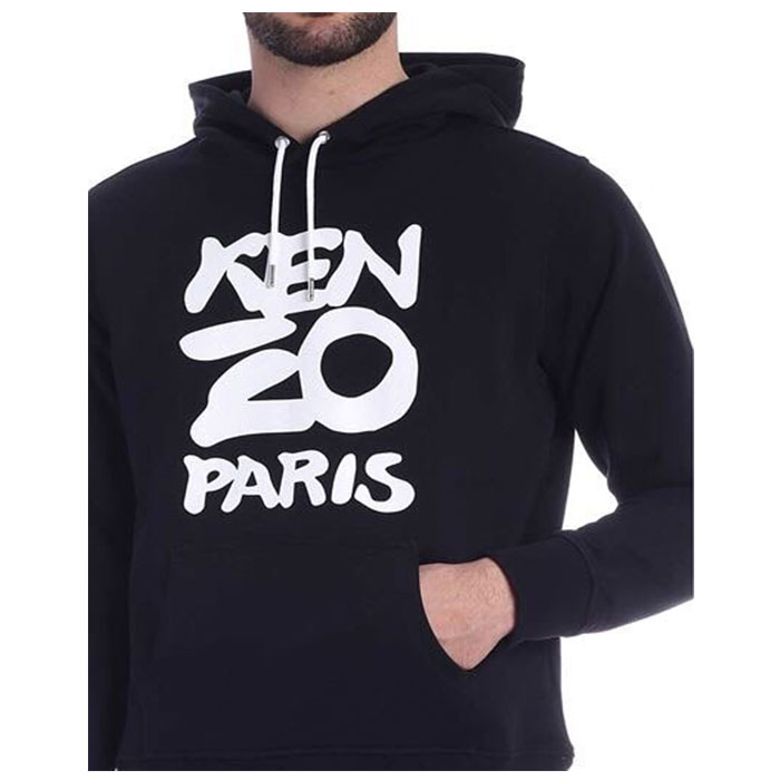 Image 4 of ケンゾー メンズ ホワイトフロントプリントコットンパーカー 5SW165 4ME 99