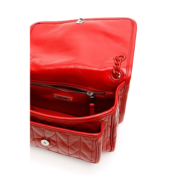 Image 4 of ミュウミュウ マテラッセレザーショルダーバッグ 5BD161 2D6C ROSSO