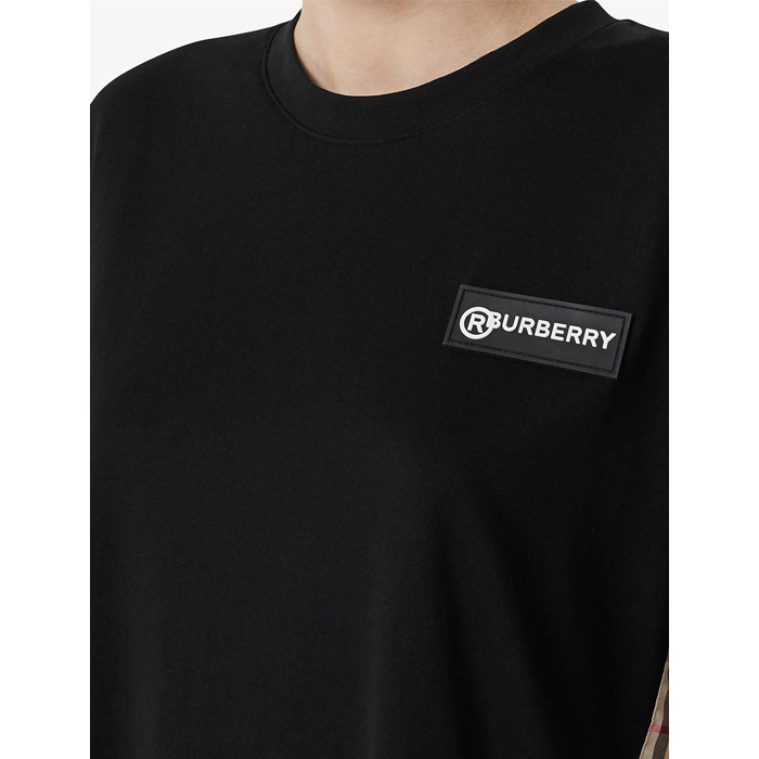 Image 5 of バーバリーTシャツ スウェットシャツ ヴィンテージチェックパネル オーバーサイズ ブラック 8024545 BLK