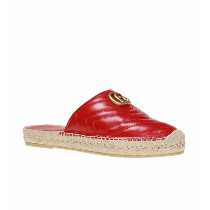 Image 4 of グッチ レディ サンダル 51881 BKO00 6433   Leather Espadrille With Double G