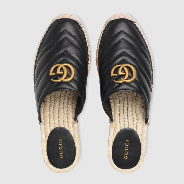 Image 4 of グッチ レディ サンダル   551881 BKO00 1000 Leather Espadrille With Double G