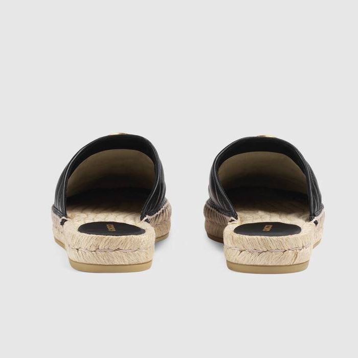 Image 3 of グッチ レディ サンダル   551881 BKO00 1000 Leather Espadrille With Double G