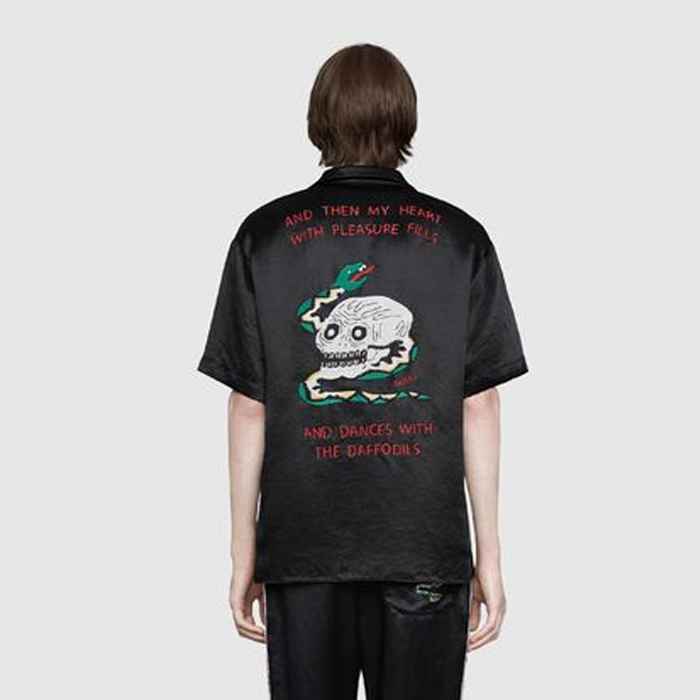 Image 4 of グッチ スカルナイロンプレーンショートスリーブシャツ 572520 ZABSA 1000