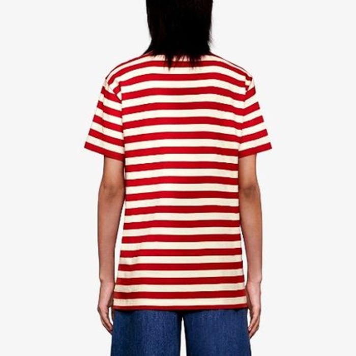 Image 3 of グッチ ストライプボートネックコットンミディアムショートスリーブ特大 562362 XJAW0 9376